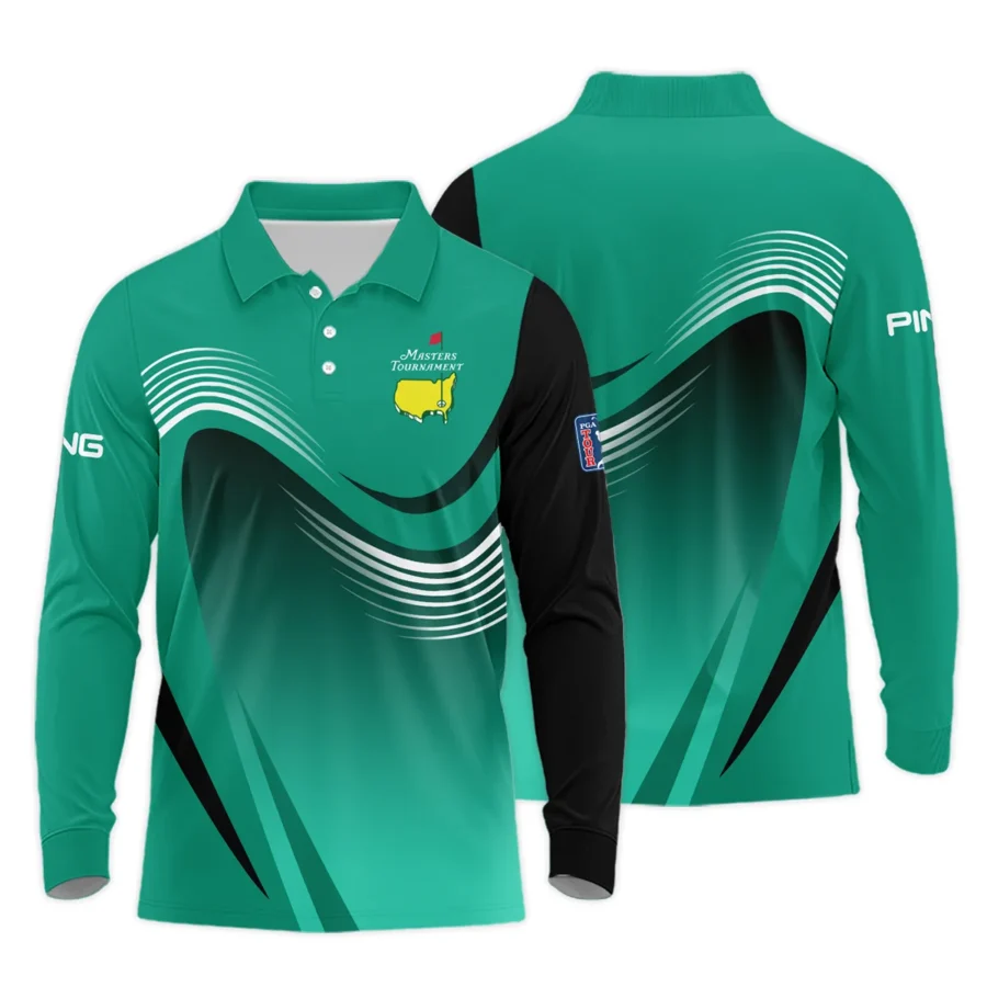 Golf Pattern Cup White Mix Green Masters Tournament Ping Long Polo Shirt Style Classic Long Polo Shirt For Men