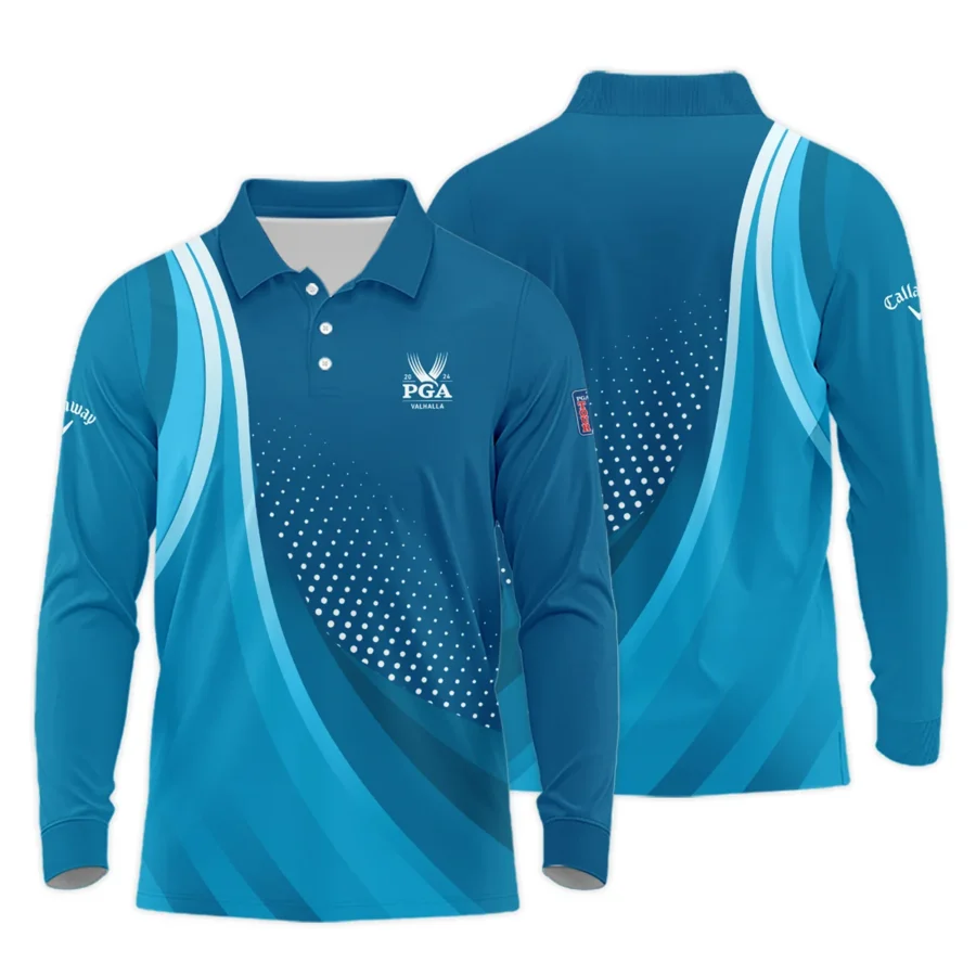 Golf Love Sport Color Blue 2024 PGA Championship Valhalla Callaway Long Polo Shirt Style Classic Long Polo Shirt For Men