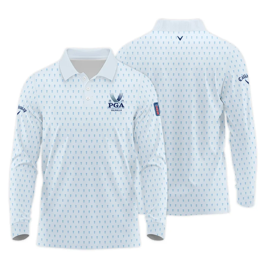 Golf Pattern Light Blue Cup 2024 PGA Championship Valhalla Callaway Long Polo Shirt Style Classic Long Polo Shirt For Men