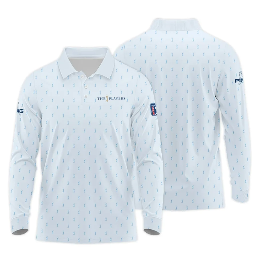 Golf Pattern Light Blue THE PLAYERS Championship Ping Long Polo Shirt Style Classic Long Polo Shirt For Men