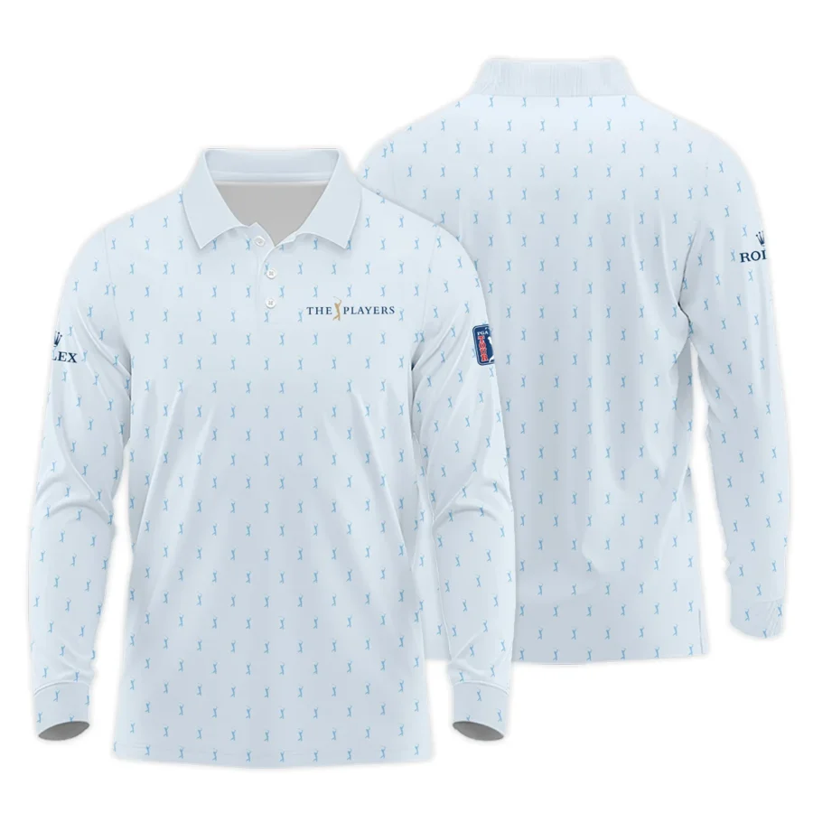 Golf Pattern Light Blue THE PLAYERS Championship Rolex Long Polo Shirt Style Classic Long Polo Shirt For Men