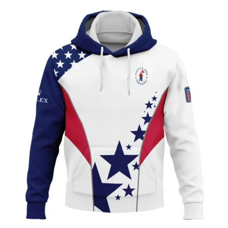 124th U.S. Open Pinehurst Rolex Stars US Flag White Blue Hoodie Shirt Style Classic Hoodie Shirt