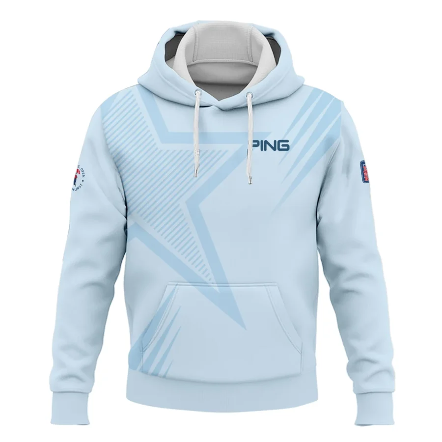 124th U.S. Open Pinehurst Golf Star Line Pattern Light Blue Ping Hoodie Shirt Style Classic Hoodie Shirt