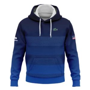 Straight Line Dark Blue Background US Open Tennis Champions Lacoste Zipper Hoodie Shirt Style Classic Zipper Hoodie Shirt