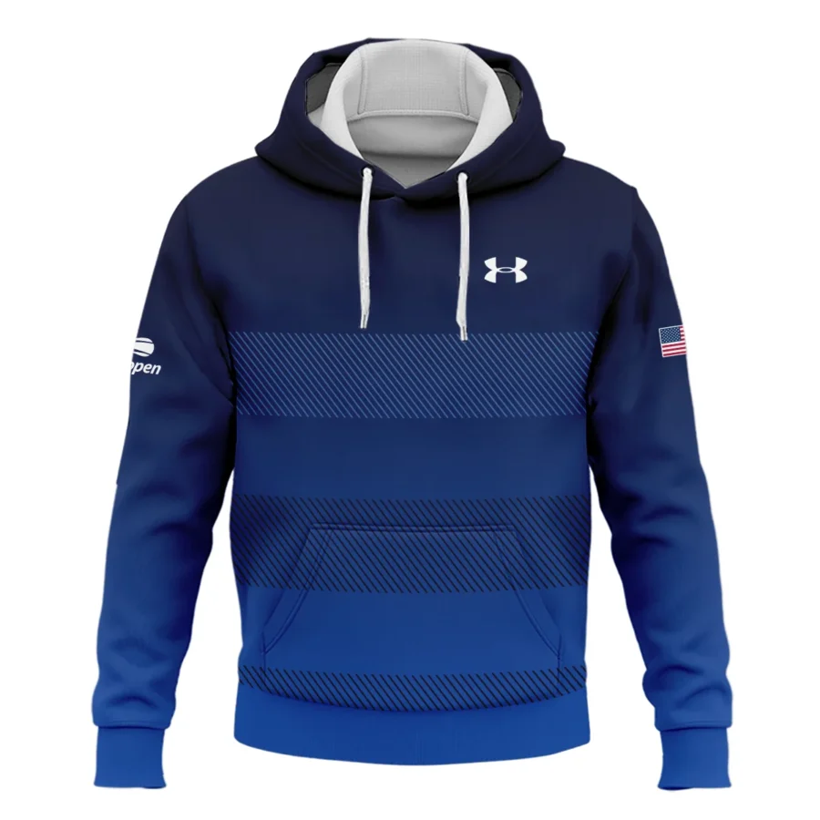 Straight Line Dark Blue Background US Open Tennis Champions Under Armour Hoodie Shirt Style Classic Hoodie Shirt