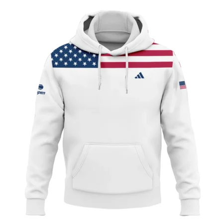 US Open Tennis Champions Adidas USA Flag White Zipper Polo Shirt Style Classic Zipper Polo Shirt For Men