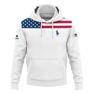 US Open Tennis Champions Ralph Lauren USA Flag White Zipper Hoodie Shirt Style Classic Zipper Hoodie Shirt
