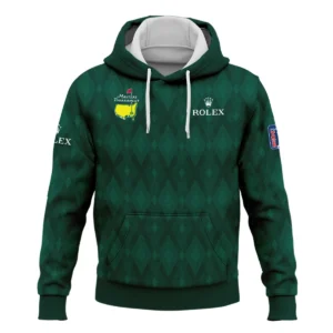 Green Fabric Ikat Diamond pattern Masters Tournament Rolex Zipper Hoodie Shirt Style Classic Zipper Hoodie Shirt