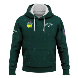 Dark Green Pattern In Retro Style With Logo Masters Tournament Callaway Zipper Hoodie Shirt Style Classic Zipper Hoodie Shirt