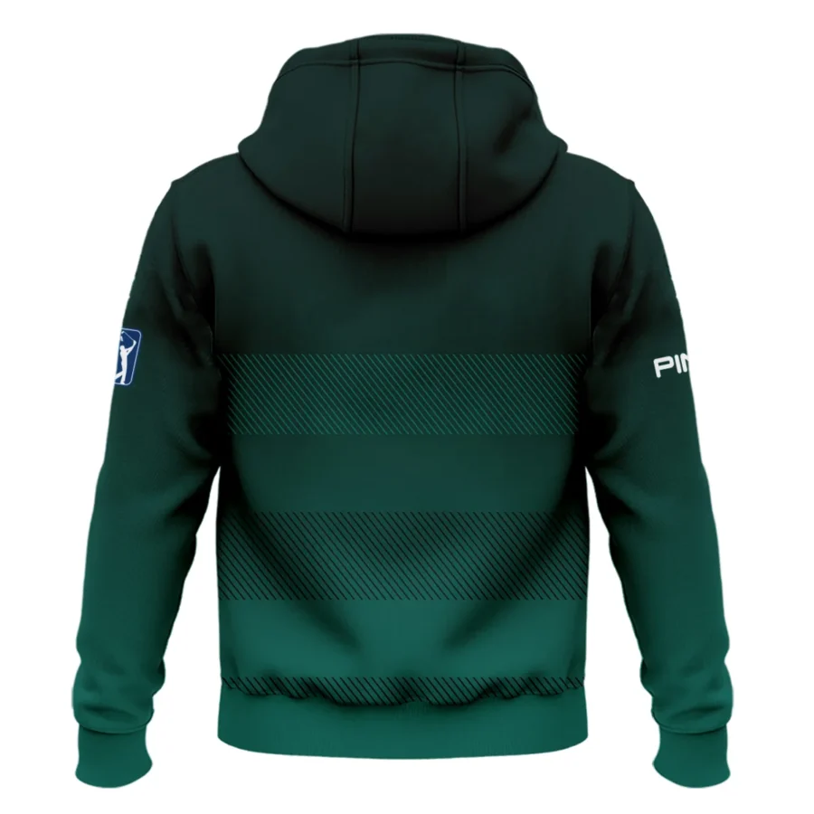 Ping Masters Tournament Dark Green Gradient Stripes Pattern Golf Sport Hoodie Shirt Style Classic Hoodie Shirt