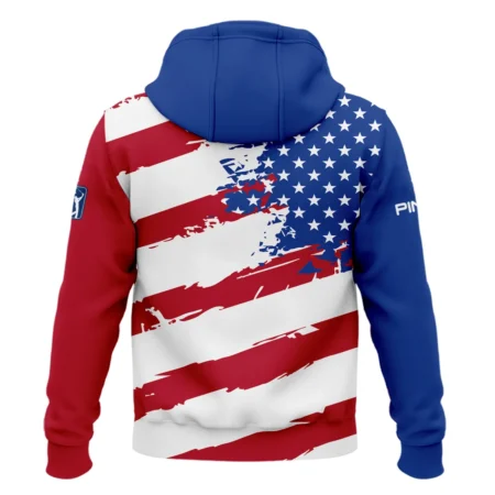 Ping US Flag Blue Red Stars 124th U.S. Open Pinehurst Zipper Hoodie Shirt Style Classic Zipper Hoodie Shirt