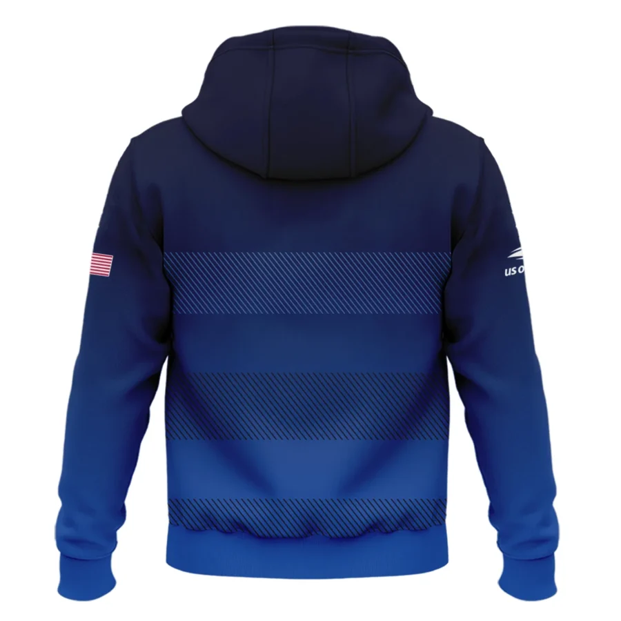 Straight Line Dark Blue Background US Open Tennis Champions Lacoste Zipper Hoodie Shirt Style Classic Zipper Hoodie Shirt