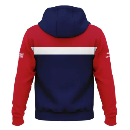 Lacoste Blue Red White Background US Open Tennis Champions Zipper Hoodie Shirt Style Classic Zipper Hoodie Shirt