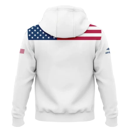 US Open Tennis Champions Lacoste USA Flag White Zipper Hoodie Shirt Style Classic Zipper Hoodie Shirt