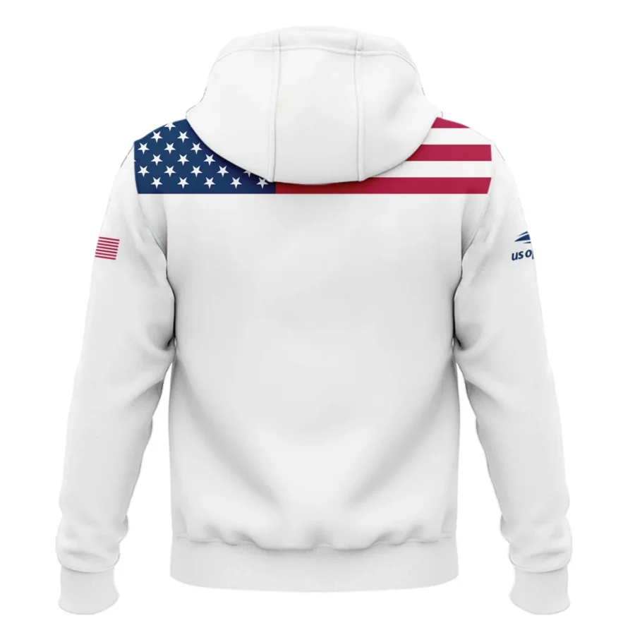 US Open Tennis Champions Lacoste USA Flag White Hoodie Shirt Style Classic Hoodie Shirt