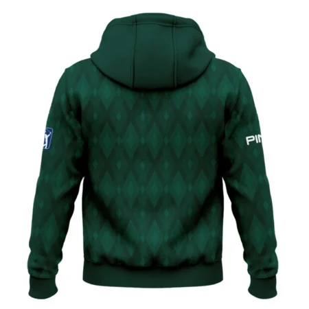 Green Fabric Ikat Diamond pattern Masters Tournament Ping Zipper Hoodie Shirt Style Classic Zipper Hoodie Shirt