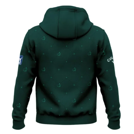 Dark Green Pattern In Retro Style With Logo Masters Tournament Callaway Zipper Hoodie Shirt Style Classic Zipper Hoodie Shirt