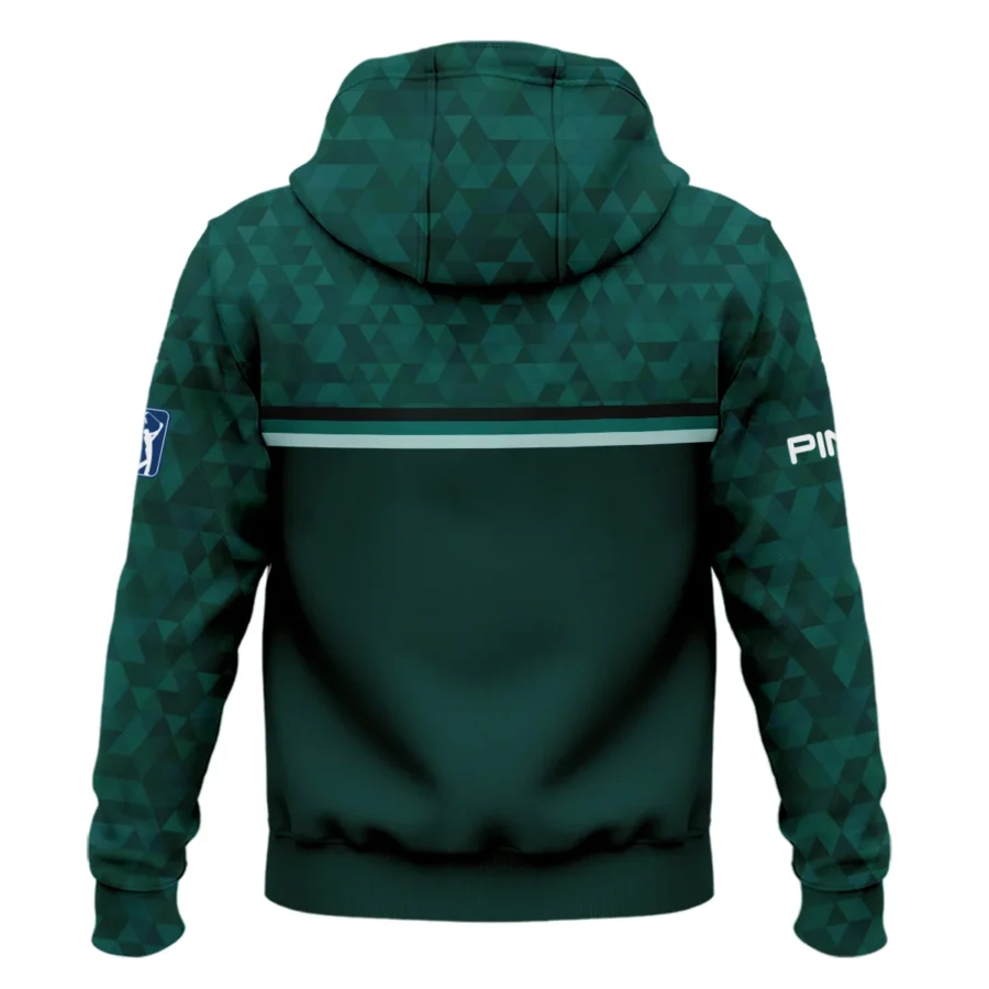 Dark Green Triangle Mosaic Pattern Masters Tournament Ping Zipper Hoodie Shirt Style Classic Zipper Hoodie Shirt