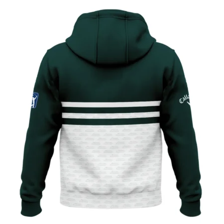 Dark Green Mix White With Logo Pattern Masters Tournament Callaway Zipper Hoodie Shirt Style Classic Zipper Hoodie Shirt