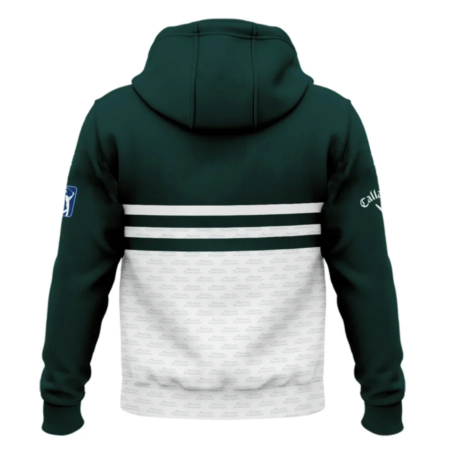 Dark Green Mix White With Logo Pattern Masters Tournament Callaway Zipper Hoodie Shirt Style Classic Zipper Hoodie Shirt