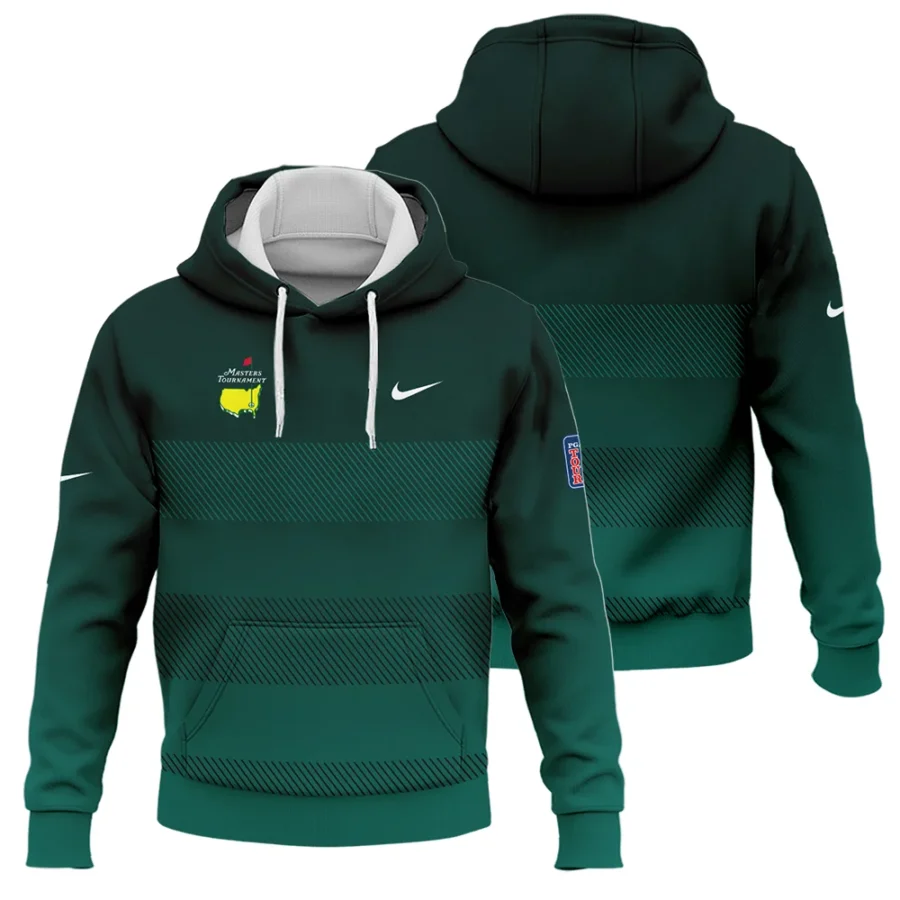 Nike Masters Tournament Dark Green Gradient Stripes Pattern Golf Sport Hoodie Shirt Style Classic Hoodie Shirt