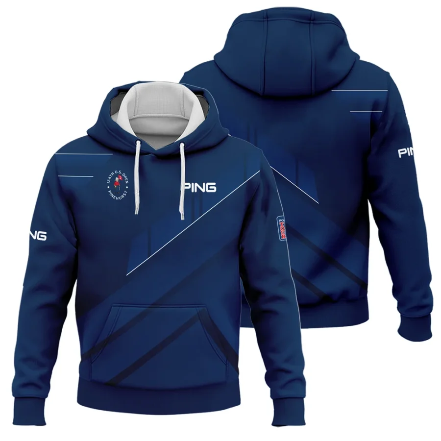 Ping 124th U.S. Open Pinehurst Blue Gradient With White Straight Line Hoodie Shirt Style Classic Hoodie Shirt