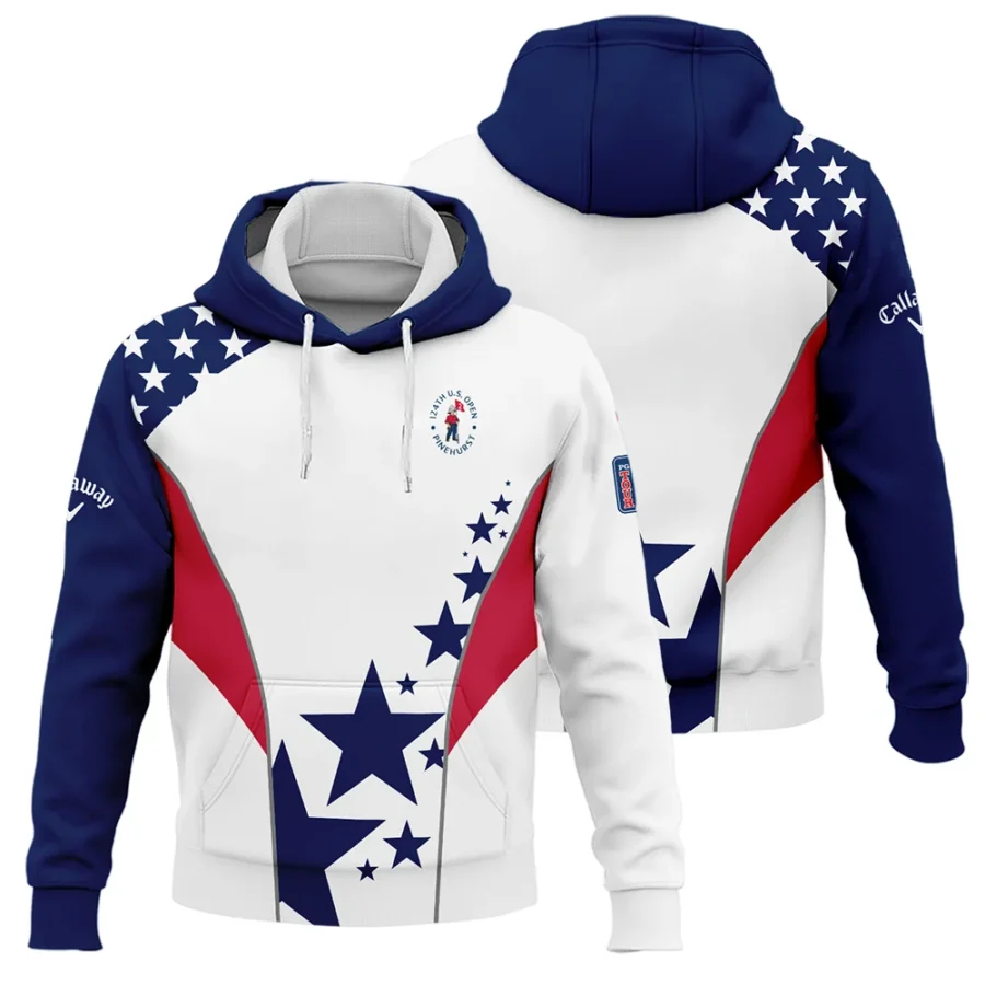 124th U.S. Open Pinehurst Callaway Stars US Flag White Blue Hoodie Shirt Style Classic Hoodie Shirt