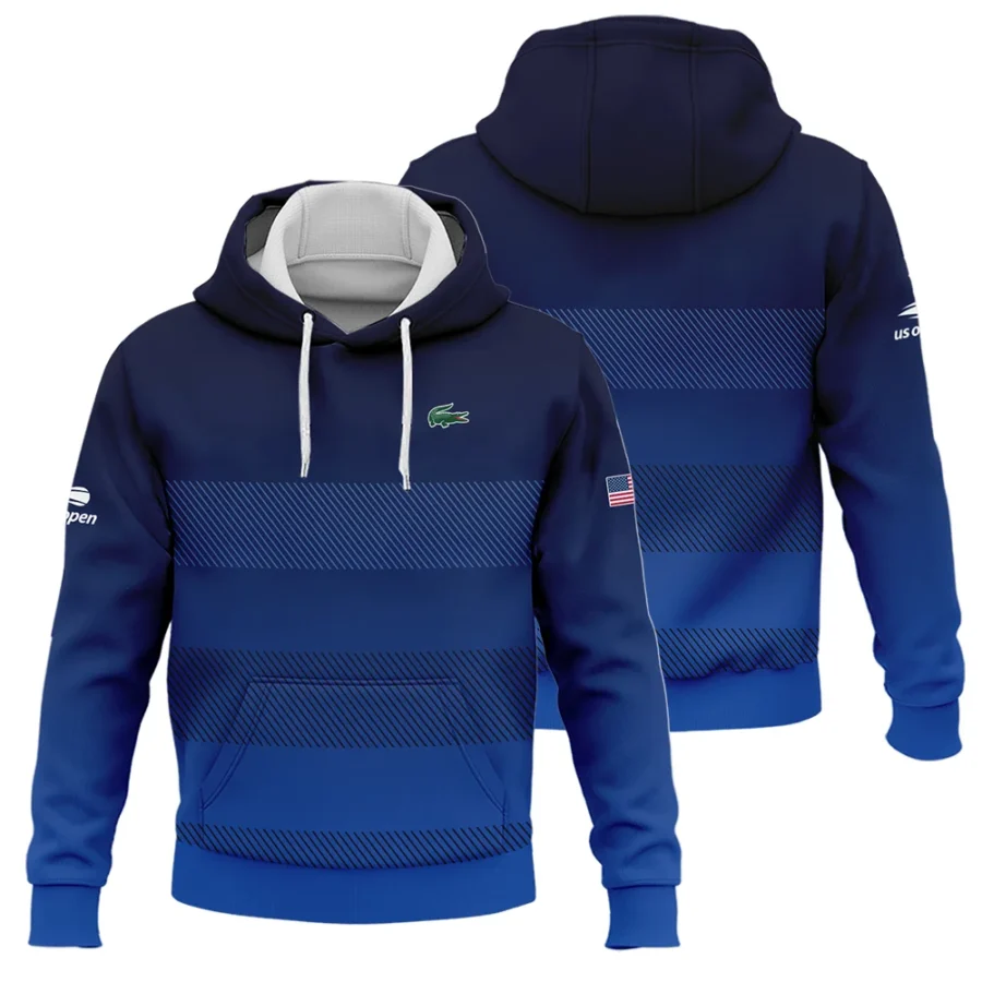 Straight Line Dark Blue Background US Open Tennis Champions Lacoste Hoodie Shirt Style Classic Hoodie Shirt