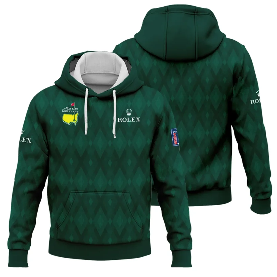 Green Fabric Ikat Diamond pattern Masters Tournament Rolex Hoodie Shirt Style Classic Hoodie Shirt