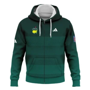 Adidas Masters Tournament Dark Green Gradient Stripes Pattern Golf Sport Quarter-Zip Jacket Style Classic Quarter-Zip Jacket