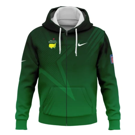 Nike Masters Tournament Polo Shirt Dark Green Gradient Star Pattern Golf Sports Zipper Hoodie Shirt Style Classic Zipper Hoodie Shirt