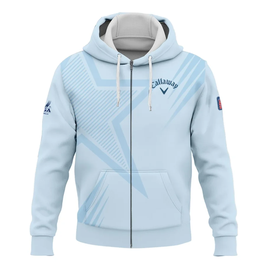 2024 PGA Championship Valhalla Golf Star Line Pattern Light Blue Callaway Zipper Hoodie Shirt Style Classic Zipper Hoodie Shirt