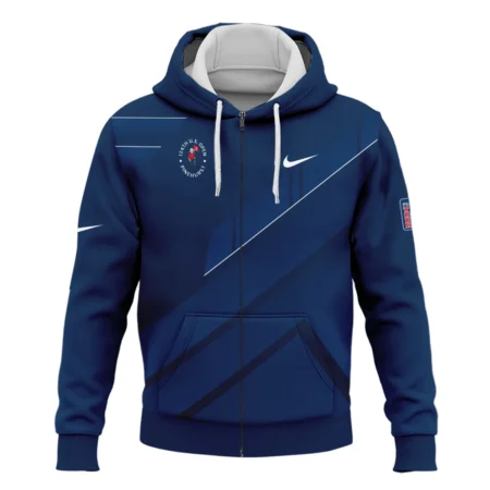 Nike 124th U.S. Open Pinehurst Blue Gradient With White Straight Line Zipper Hoodie Shirt Style Classic Zipper Hoodie Shirt