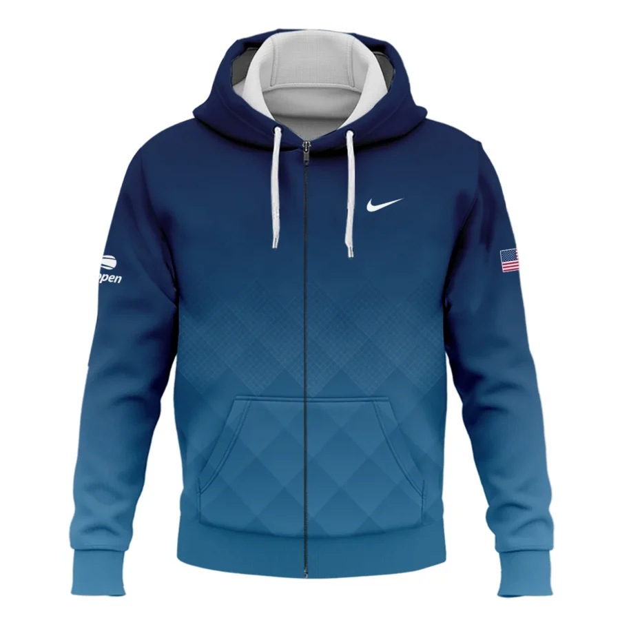 Nike Blue Abstract Background US Open Tennis Champions Zipper Hoodie Shirt Style Classic Zipper Hoodie Shirt