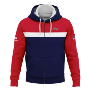 Lacoste Blue Red White Background US Open Tennis Champions Quarter-Zip Jacket Style Classic Quarter-Zip Jacket