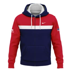 Nike Blue Red White Background US Open Tennis Champions Quarter-Zip Jacket Style Classic Quarter-Zip Jacket