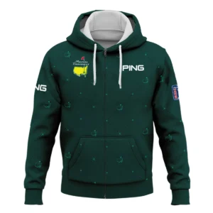 Dark Green Pattern In Retro Style With Logo Masters Tournament Ping Quarter-Zip Jacket Style Classic Quarter-Zip Jacket