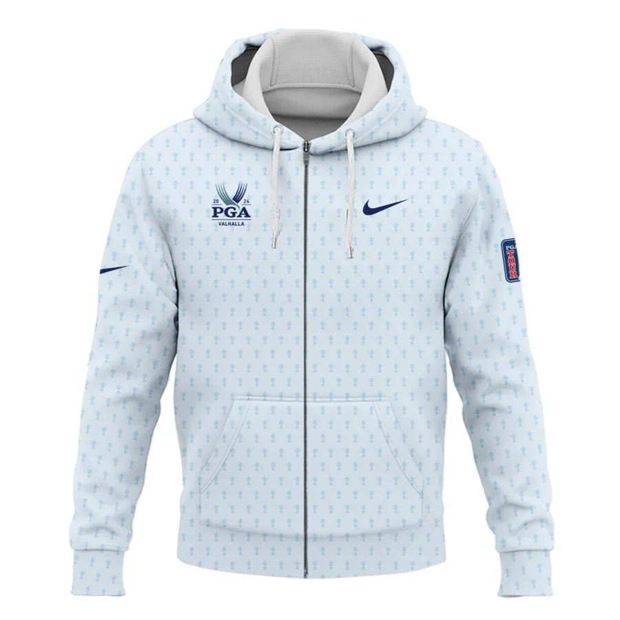 Golf Pattern Cup White Mix Light Blue 2024 PGA Championship Valhalla Nike Zipper Hoodie Shirt Style Classic Zipper Hoodie Shirt