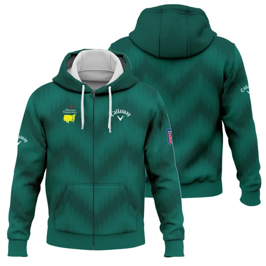 Golf Sport Green Gradient Stripes Pattern Callaway Masters Tournament Zipper Hoodie Shirt Style Classic Zipper Hoodie Shirt