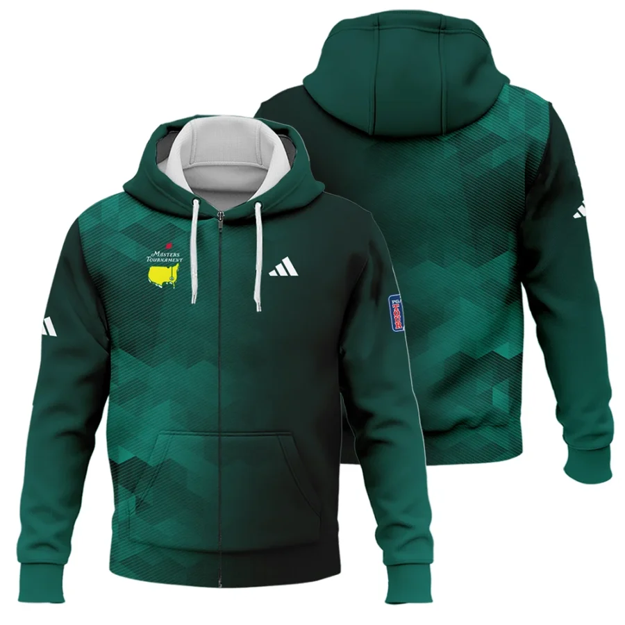 Adidas Golf Sport Dark Green Gradient Abstract Background Masters Tournament Zipper Hoodie Shirt Style Classic Zipper Hoodie Shirt