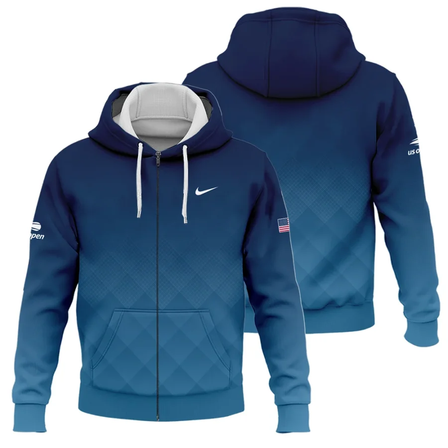 Nike Blue Abstract Background US Open Tennis Champions Zipper Hoodie Shirt Style Classic Zipper Hoodie Shirt