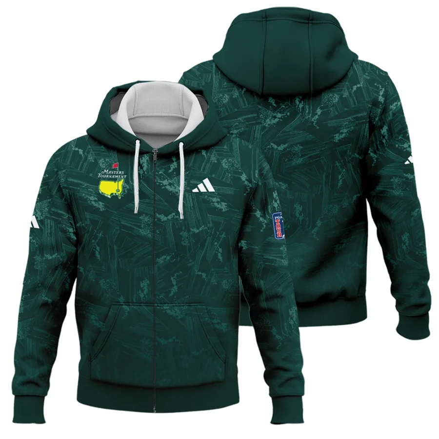 Dark Green Background Masters Tournament Adidas Zipper Hoodie Shirt Style Classic Zipper Hoodie Shirt