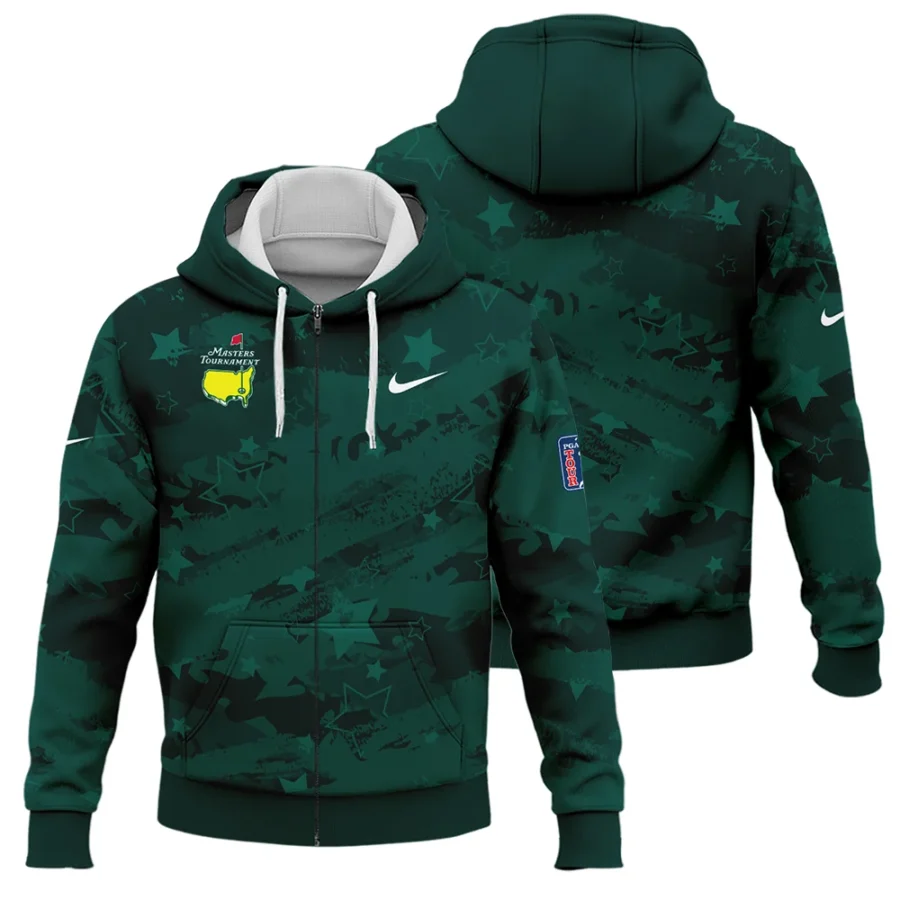 Dark Green Stars Pattern Grunge Background Masters Tournament Nike Zipper Hoodie Shirt Style Classic Zipper Hoodie Shirt