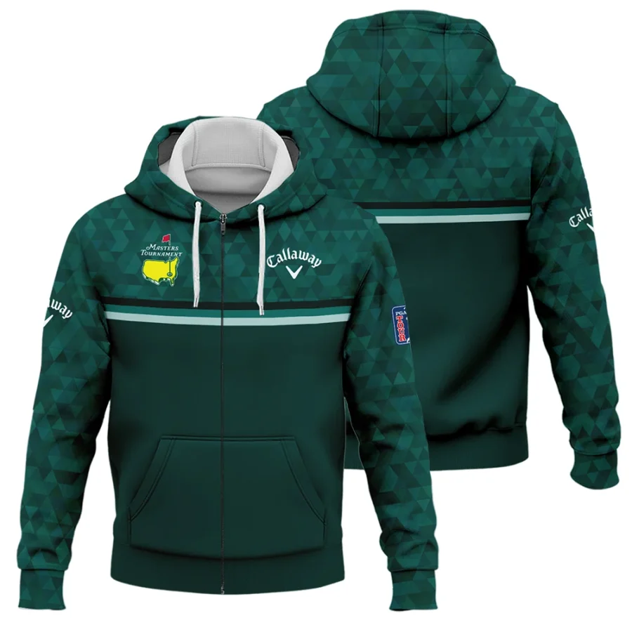 Dark Green Triangle Mosaic Pattern Masters Tournament Callaway Zipper Hoodie Shirt Style Classic Zipper Hoodie Shirt