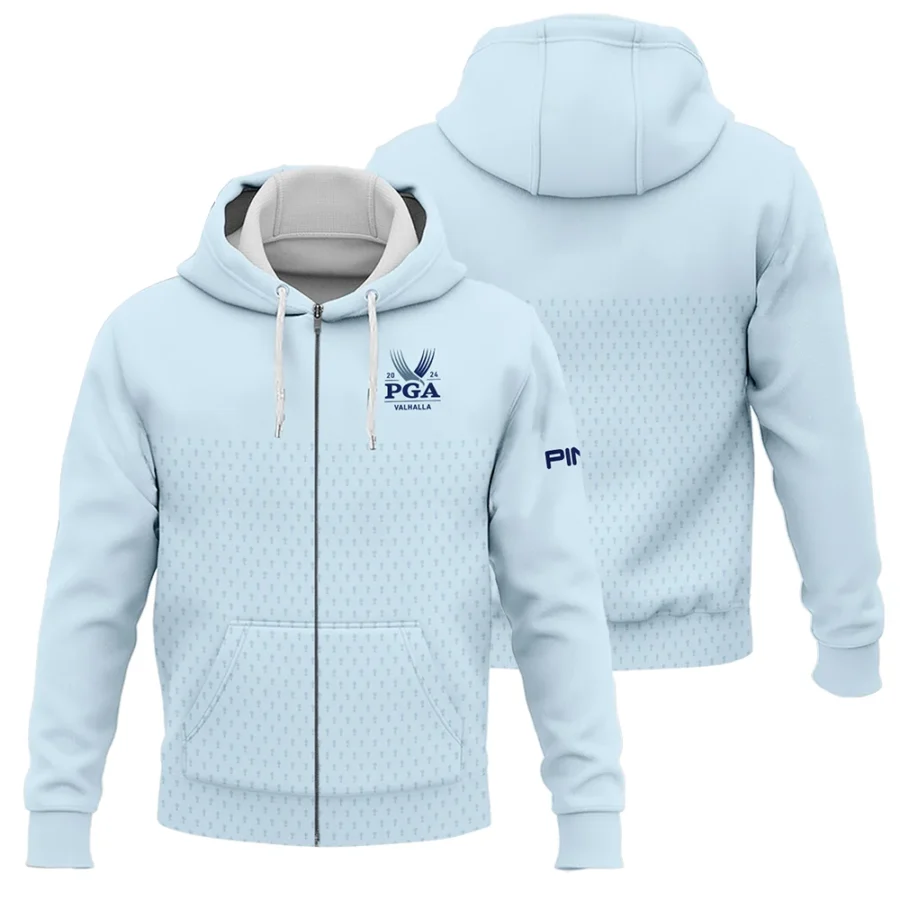 PGA Trophy Pattern Light Blue 2024 PGA Championship Valhalla Ping Zipper Hoodie Shirt Style Classic Zipper Hoodie Shirt