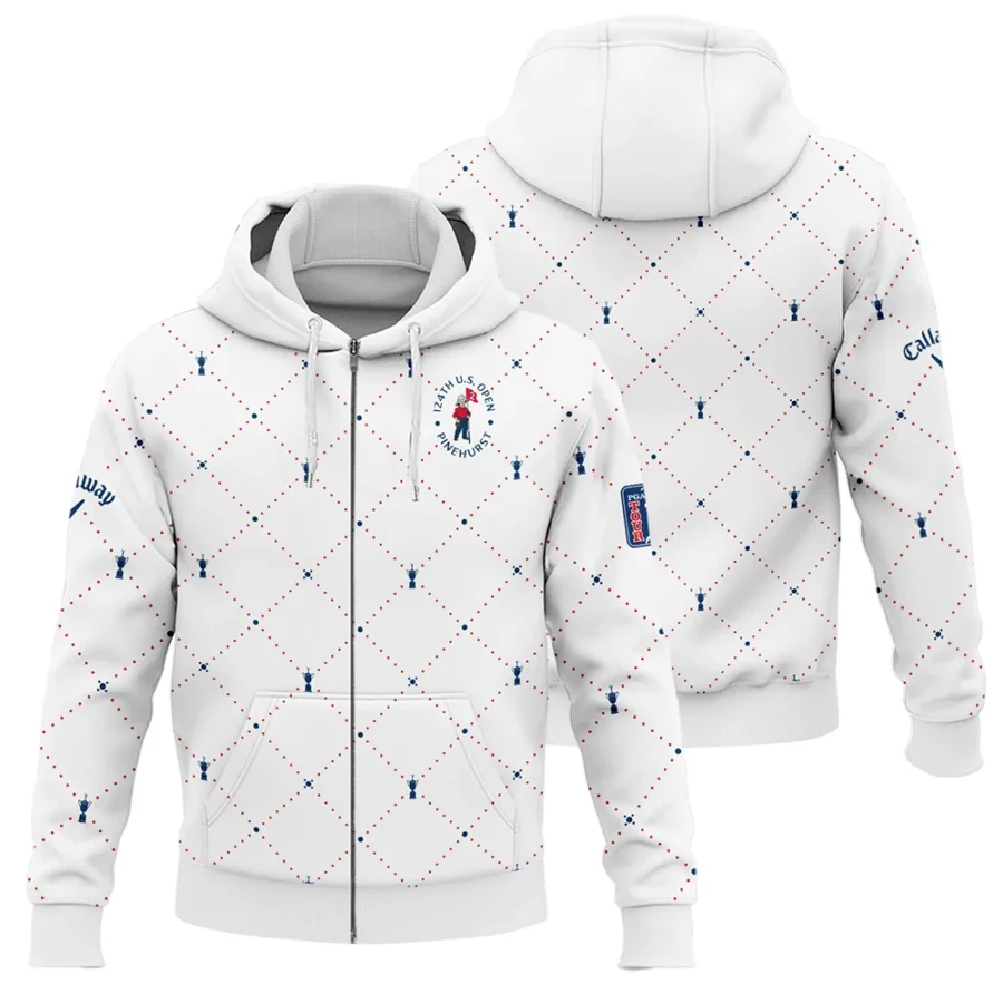 Argyle Pattern With Cup 124th U.S. Open Pinehurst Callaway Zipper Hoodie Shirt Style Classic Zipper Hoodie Shirt