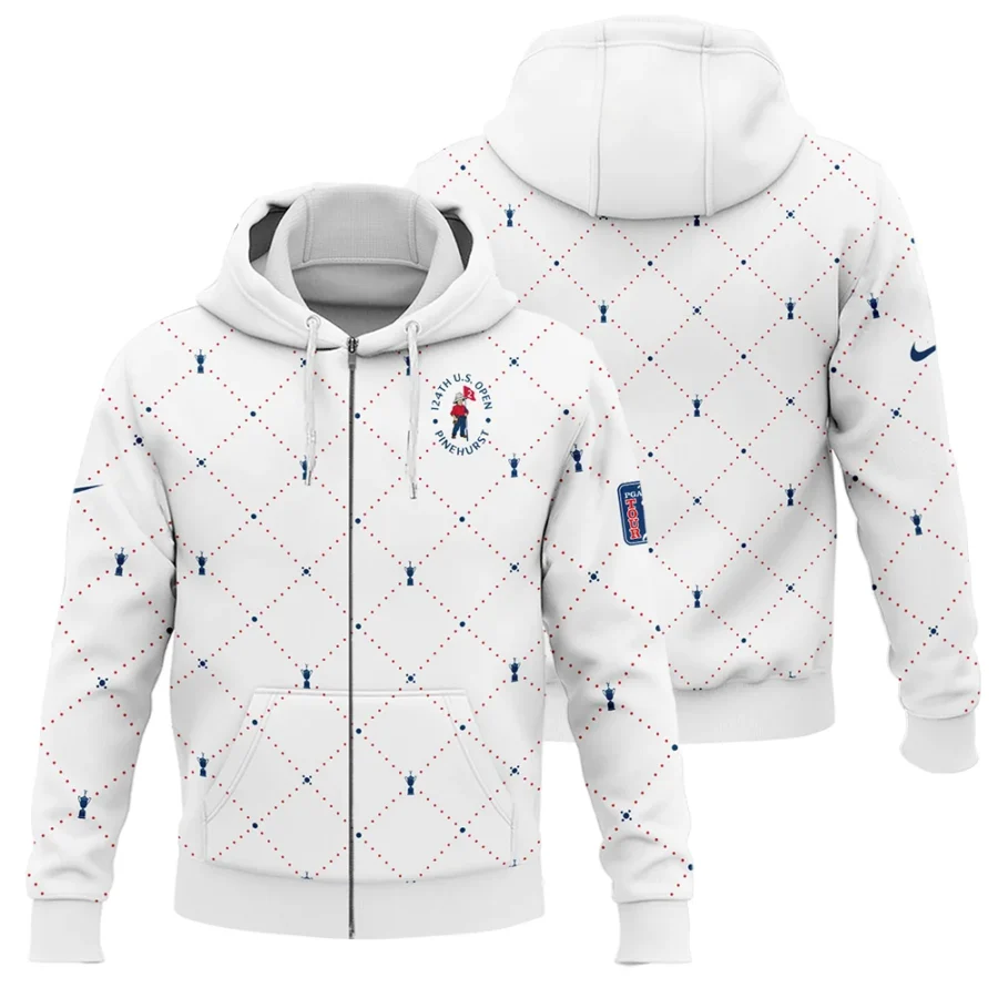 Argyle Pattern With Cup 124th U.S. Open Pinehurst Nike Zipper Hoodie Shirt Style Classic Zipper Hoodie Shirt