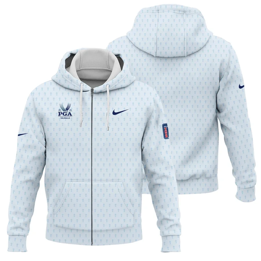 Golf Pattern Cup White Mix Light Blue 2024 PGA Championship Valhalla Nike Zipper Hoodie Shirt Style Classic Zipper Hoodie Shirt