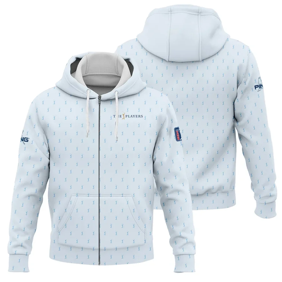 Golf Pattern Light Blue THE PLAYERS Championship Ping Zipper Hoodie Shirt Style Classic Zipper Hoodie Shirt