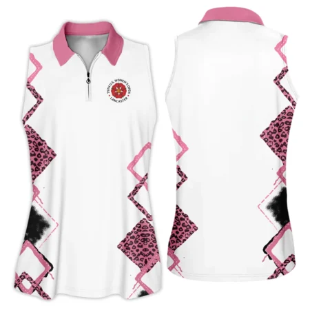 Leopard Golf Color Pink 79th U.S. Women’s Open Lancaster Zipper Polo Shirt Pink Color All Over Print Zipper Polo Shirt For Woman